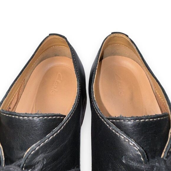 Clarks Clarkdale Apron Oxford Shoes Black Leather 26144457‎ Men\'s 10.5 M main image 4